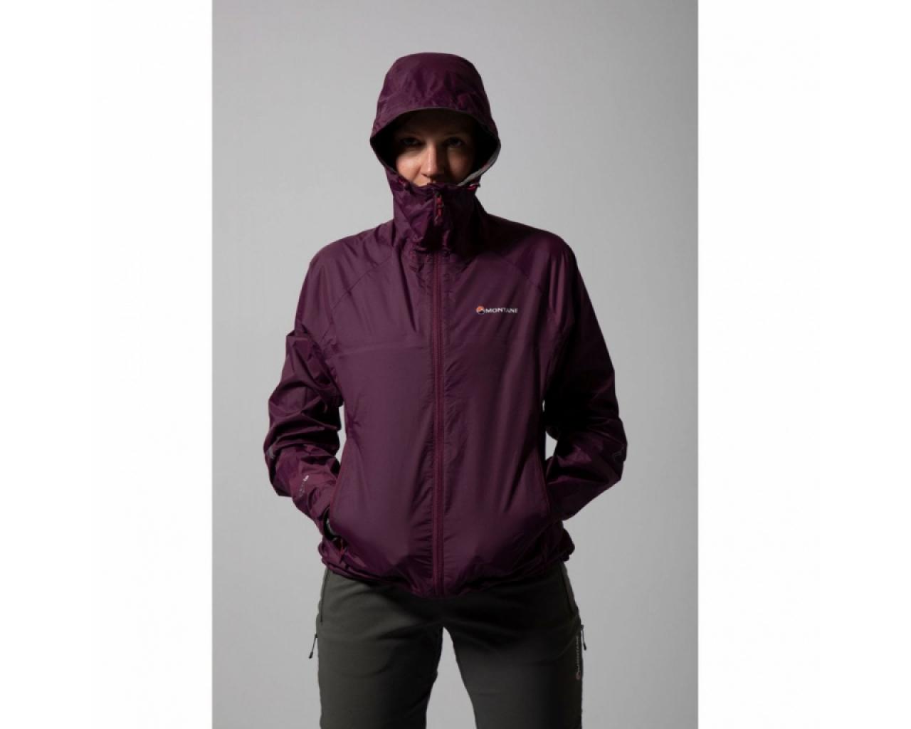 Montane Atomic Womens Purple Waterproof Hoody Zip Outdoor Hooded Jacket Top 